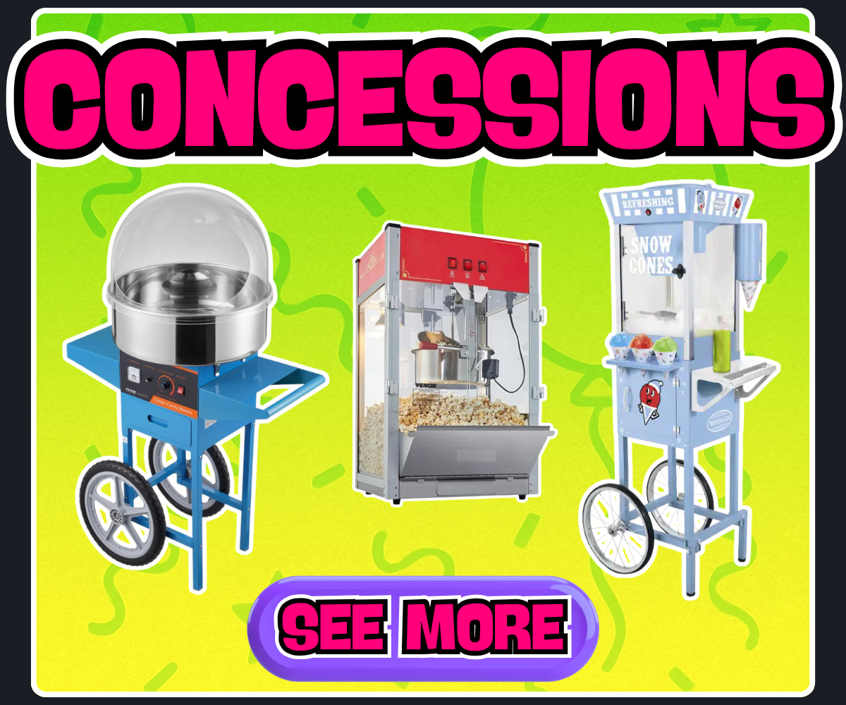 Concession machines for rent including Cotton Candy, Popcorn and Snow Cones near Brantford Ontario