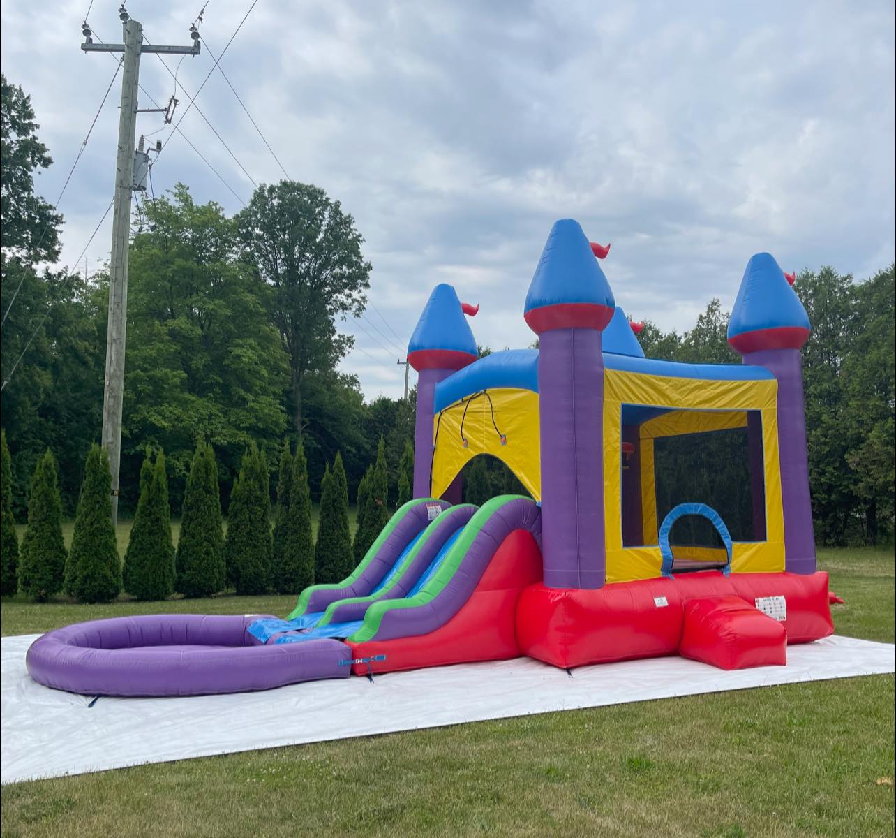 Colourful bounce house rental in Hagersville, Ontario