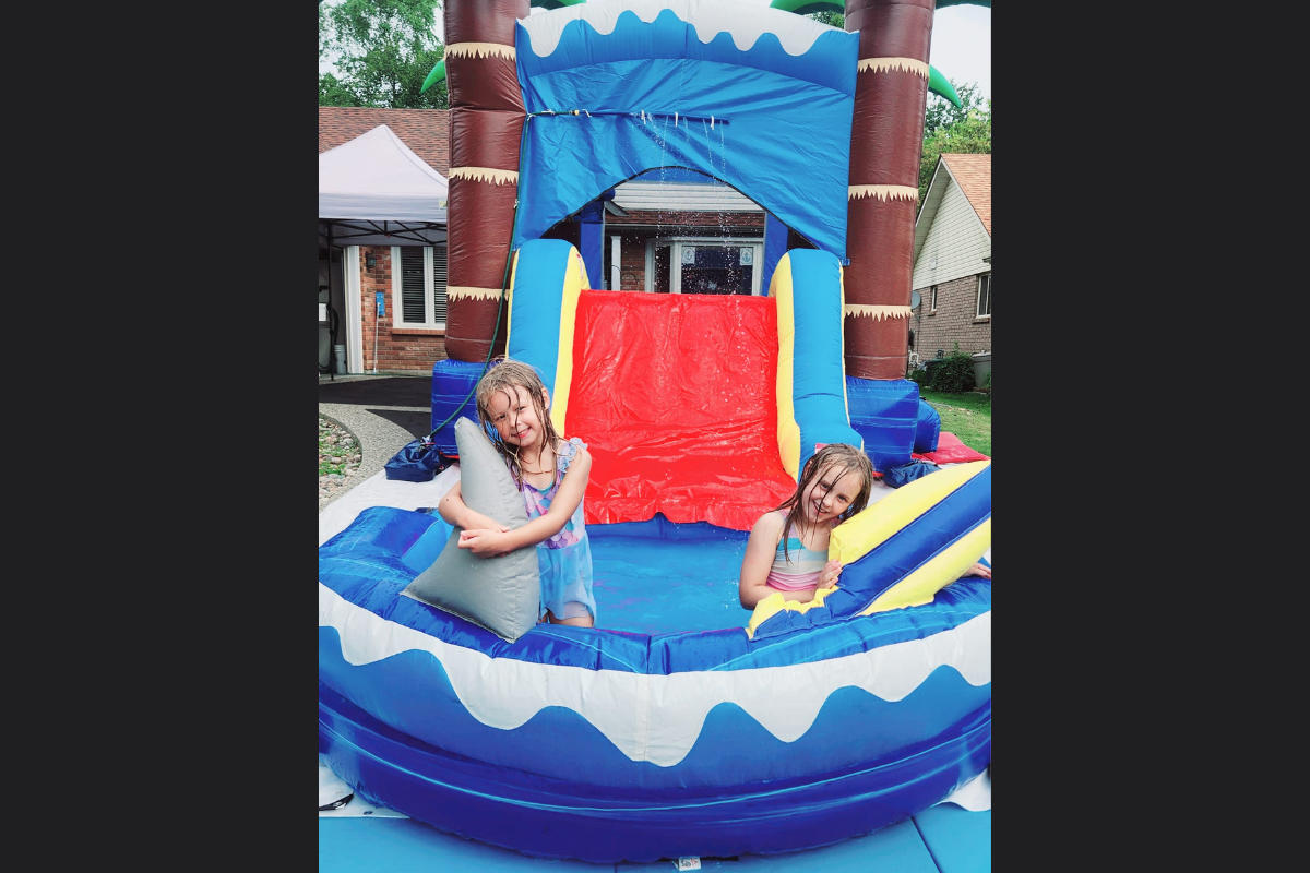Shark reef blue inflatable bouncy castle rental, Turkey Point