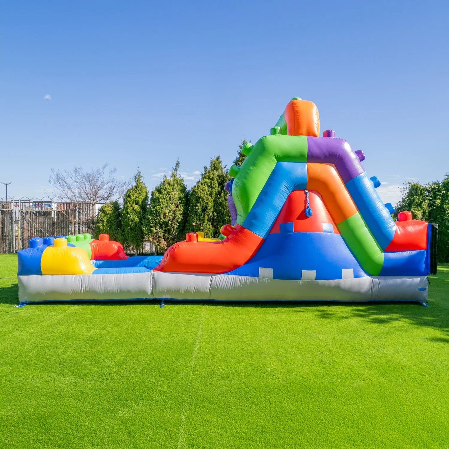 NEW! Brick Blitz Dual Lane Water Slide (12 Ft.) - Inflatables - Rockin’ Party Rentals