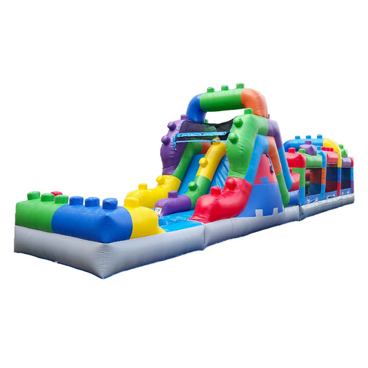 NEW! Brick Blitz Obstacle Waterpark (42 Ft.) - Inflatables - Rockin’ Party Rentals