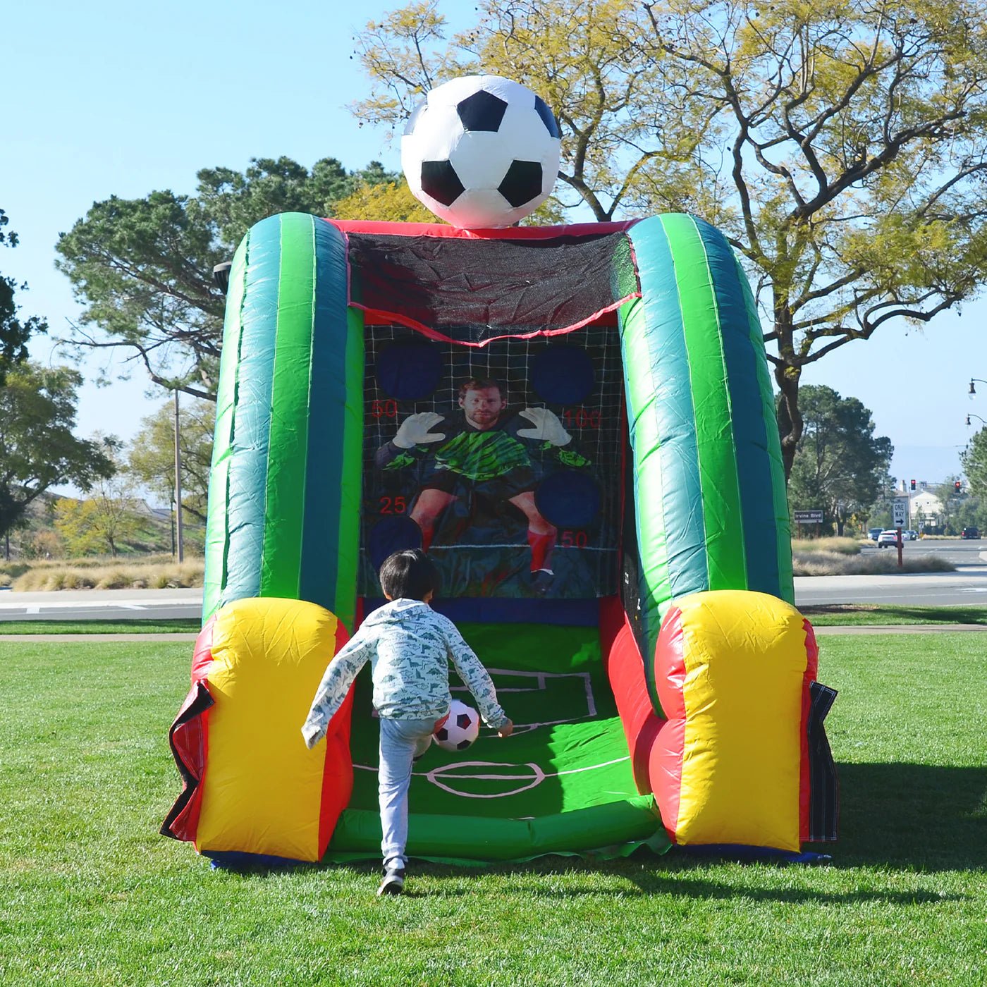 3 - in - 1 Sports Zone ⚾🏀⚽ - Inflatable Games - Rockin’ Party Rentals