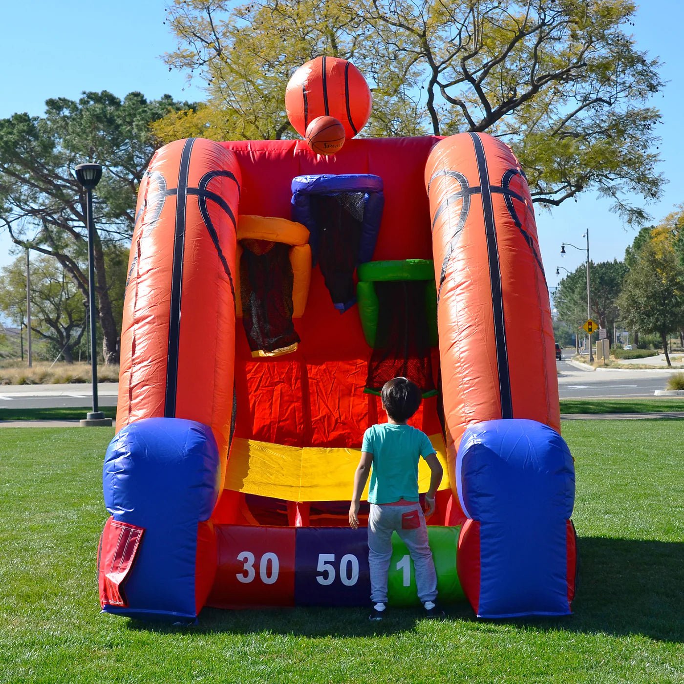 3 - in - 1 Sports Zone ⚾🏀⚽ - Inflatable Games - Rockin’ Party Rentals